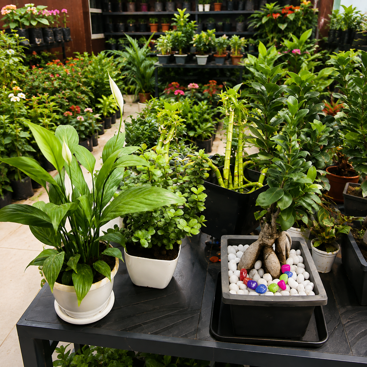 Fresh green outdoor plants